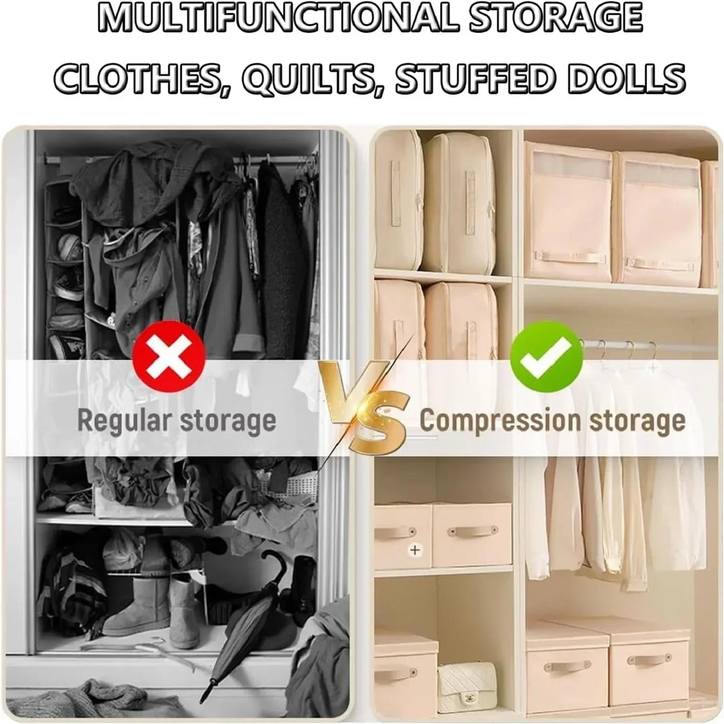 Large Capacity Compression Clothes Storage Bag Waterproof Cabinet Organizer Ultra Space Saving Quilt Pillow Blanket Storagepouch