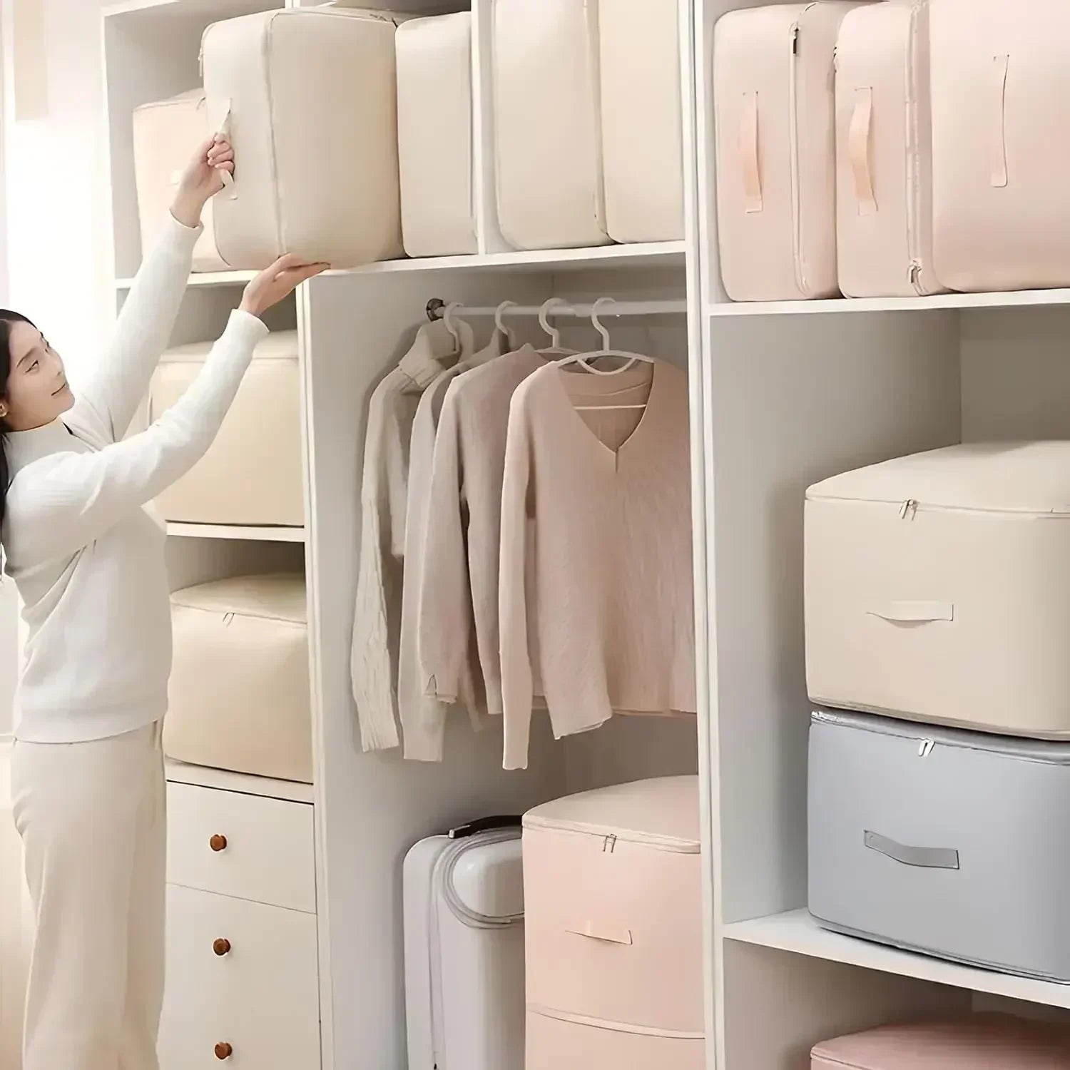 Large Capacity Compression Clothes Storage Bag Waterproof Cabinet Organizer Ultra Space Saving Quilt Pillow Blanket Storagepouch