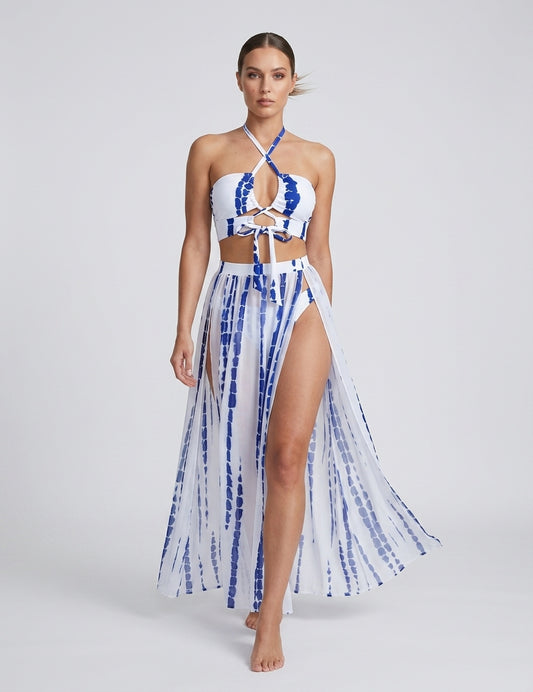 Tie-Dye Cross-Front Swim Set
