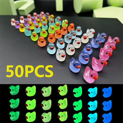 Glowing mini resin ducks fairy garden decor