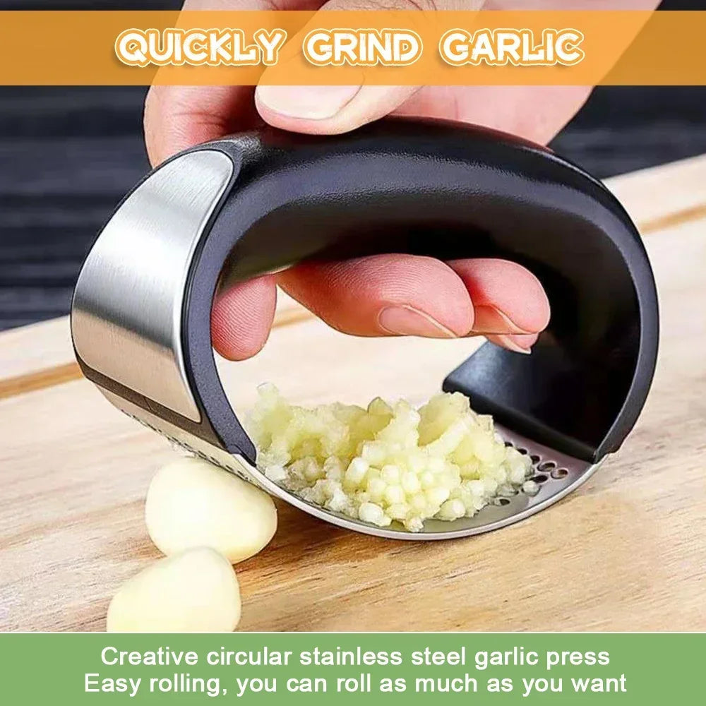 Stainless steel garlic press