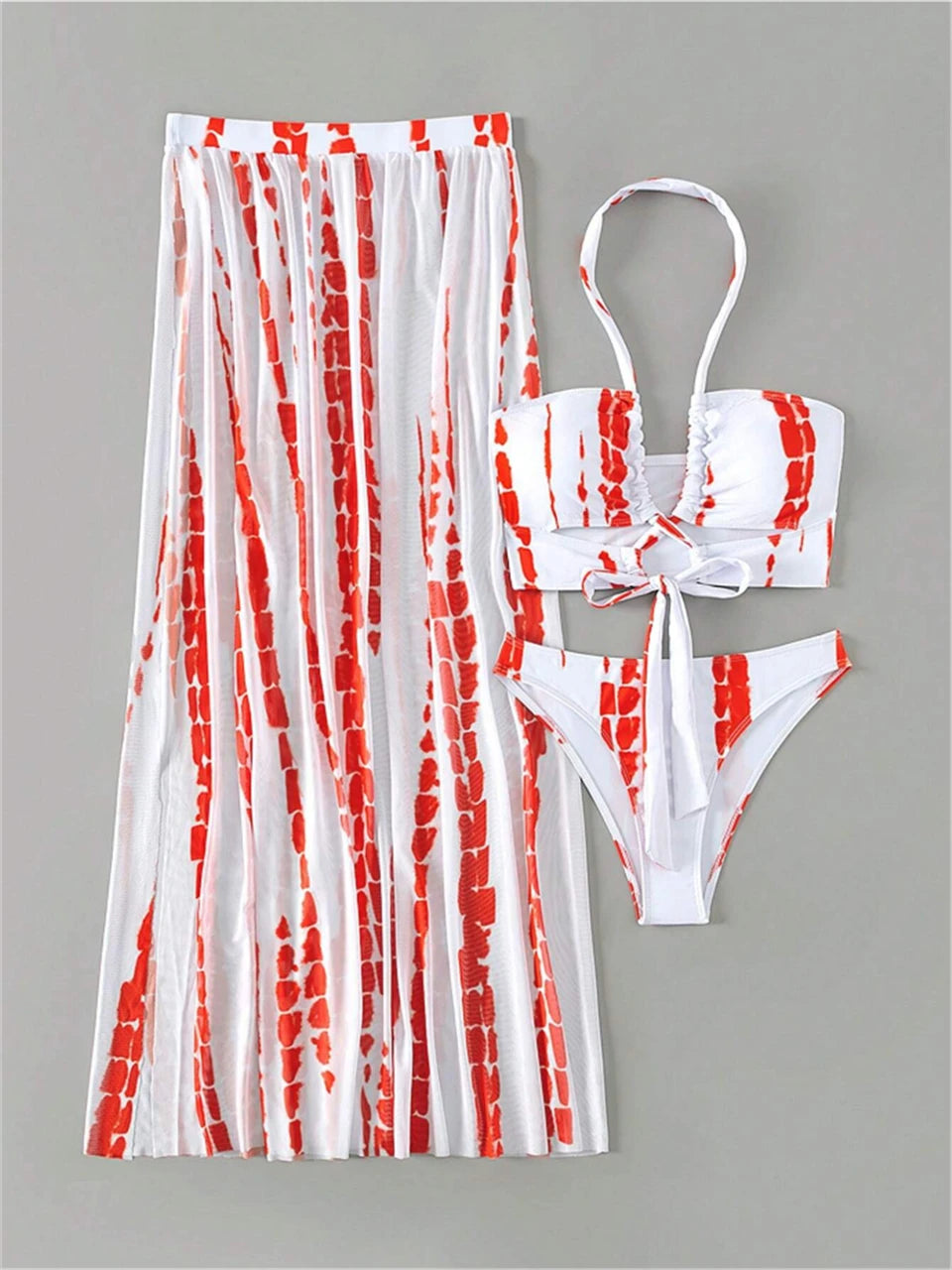 Tie-Dye Cross-Front Swim Set