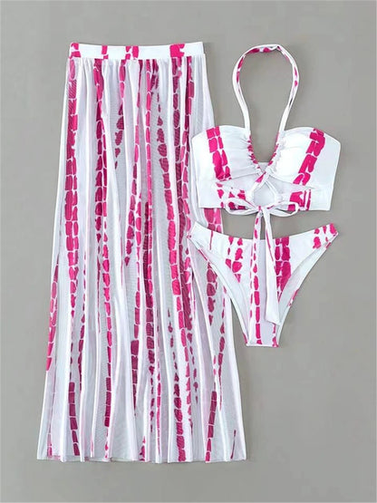 Tie-Dye Cross-Front Swim Set