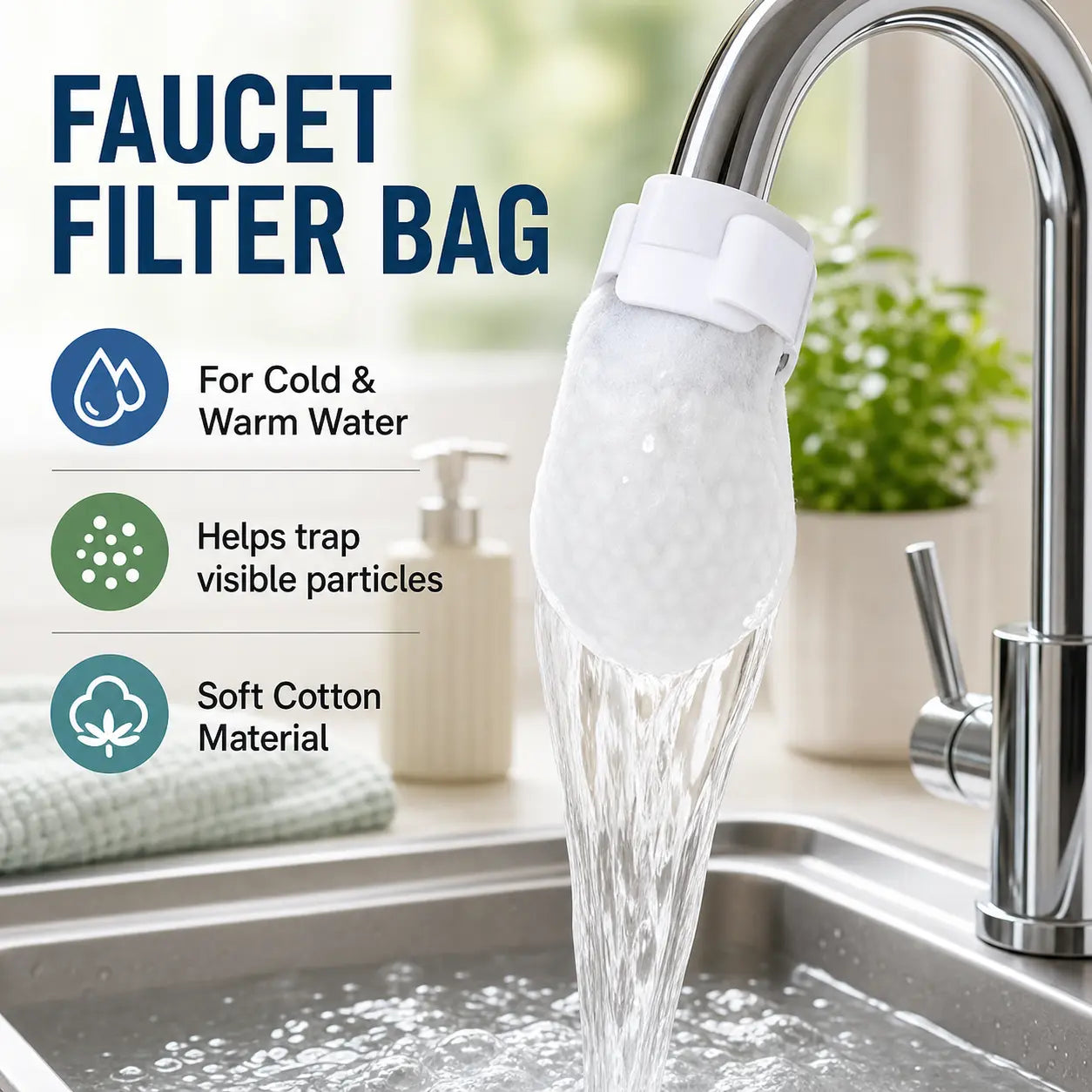 Cotton Faucet Filter Bags use case